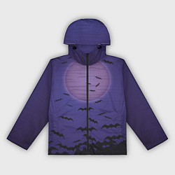 Ветровка с капюшоном женская Летучие мыши шабаш, цвет: 3D-черный