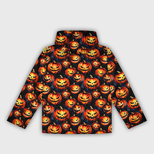 Женская ветровка Весёлые тыквы на Хеллоуин паттерн / 3D-Черный – фото 2