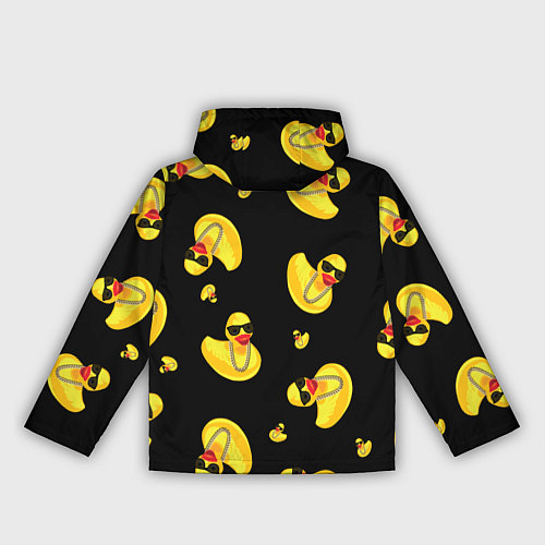 Женская ветровка Жёлтая уточка в в темных очках и цепочке на черном / 3D-Черный – фото 2