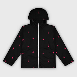 Ветровка с капюшоном женская Розовый фламинго патерн, цвет: 3D-белый