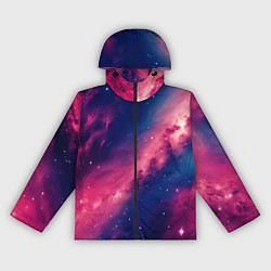Ветровка с капюшоном женская Галактика в розовом цвете, цвет: 3D-черный