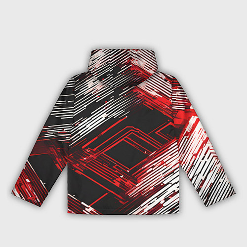 Женская ветровка Киберпанк линии белые и красные / 3D-Черный – фото 2