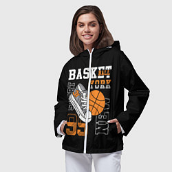 Ветровка с капюшоном женская Basketball New York, цвет: 3D-белый — фото 2