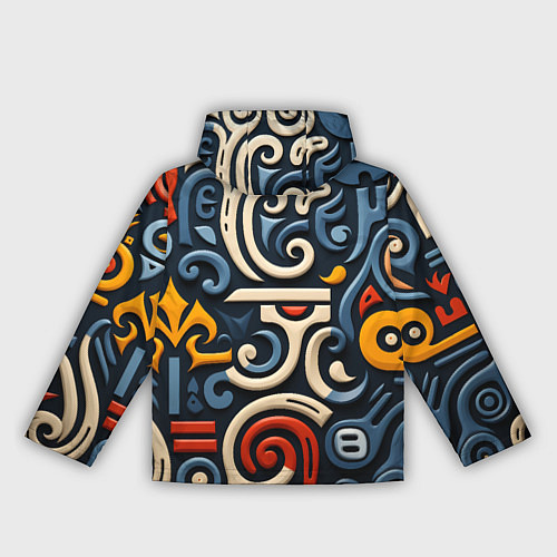 Женская ветровка Абстрактный цветной паттерн в славянском стиле / 3D-Черный – фото 2