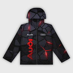 Ветровка с капюшоном женская Audi - плиты с эффектом свечения, цвет: 3D-черный