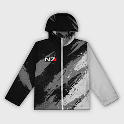 Ветровка с капюшоном женская N7 - mass effect monochrome, цвет: 3D-белый