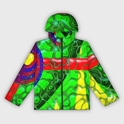 Ветровка с капюшоном женская Кожаный рельеф, цвет: 3D-черный