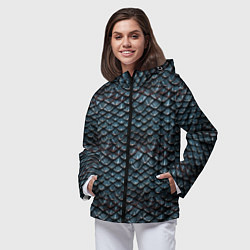 Ветровка с капюшоном женская Dragon scale pattern, цвет: 3D-черный — фото 2