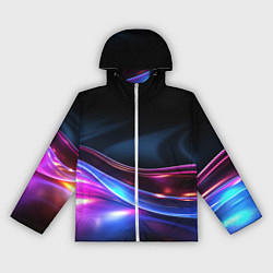 Ветровка с капюшоном женская Неоновые линии со свечением, цвет: 3D-белый