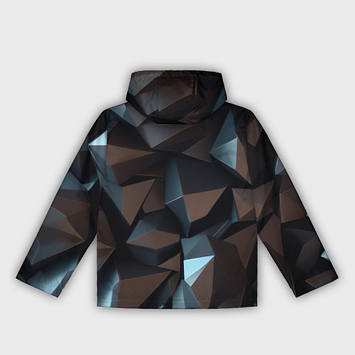 Женская ветровка Черная геометрическая абстракция - объемные грани / 3D-Черный – фото 2