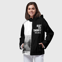 Ветровка с капюшоном женская Чёрно белый Stay always close be a guide мечты, цвет: 3D-черный — фото 2