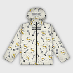 Ветровка с капюшоном женская Стальная броня - буквеный паттерн, цвет: 3D-черный