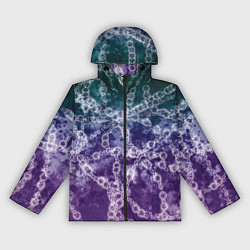 Ветровка с капюшоном женская Абстракция - ДНК цепочка, цвет: 3D-черный