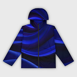 Ветровка с капюшоном женская Темная синяя абстракция, цвет: 3D-черный