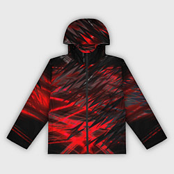 Ветровка с капюшоном женская Черно красные текстуры, цвет: 3D-черный