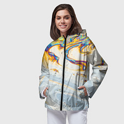 Ветровка с капюшоном женская Магия масляного отражения, цвет: 3D-черный — фото 2