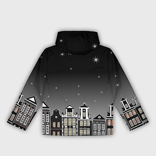 Женская ветровка Ночной город и звездное небо / 3D-Черный – фото 2