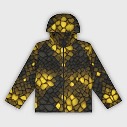 Ветровка с капюшоном женская Жёлтый трескающийся камень, цвет: 3D-черный