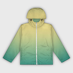 Ветровка с капюшоном женская Градиент жёлто-зелёный приглушённый, цвет: 3D-белый
