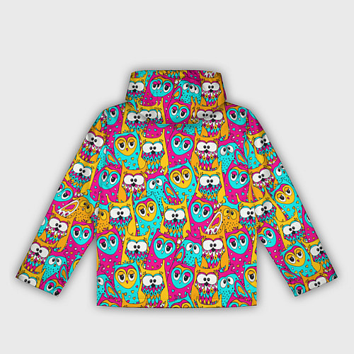 Женская ветровка Разноцветные совы / 3D-Черный – фото 2