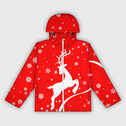 Ветровка с капюшоном женская Christmas deer, цвет: 3D-белый