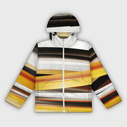 Ветровка с капюшоном женская Черные белые желтые полосы, цвет: 3D-белый