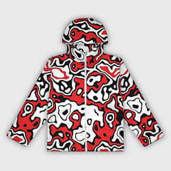 Ветровка с капюшоном женская Агрессивный яркий камуфляж, цвет: 3D-белый