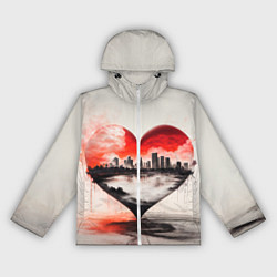 Ветровка с капюшоном женская Сердце города, цвет: 3D-белый