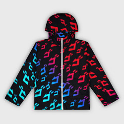 Ветровка с капюшоном женская JoJos Bizarre битво лого неон, цвет: 3D-белый
