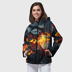 Ветровка с капюшоном женская Золотые и черные стекляшки, цвет: 3D-черный — фото 2