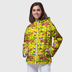 Ветровка с капюшоном женская Music dance, цвет: 3D-белый — фото 2