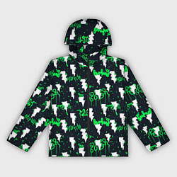 Ветровка с капюшоном женская Узорчатые каракули, цвет: 3D-черный