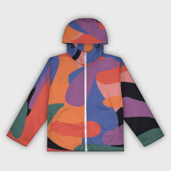 Ветровка с капюшоном женская Цветные кляксы, цвет: 3D-белый