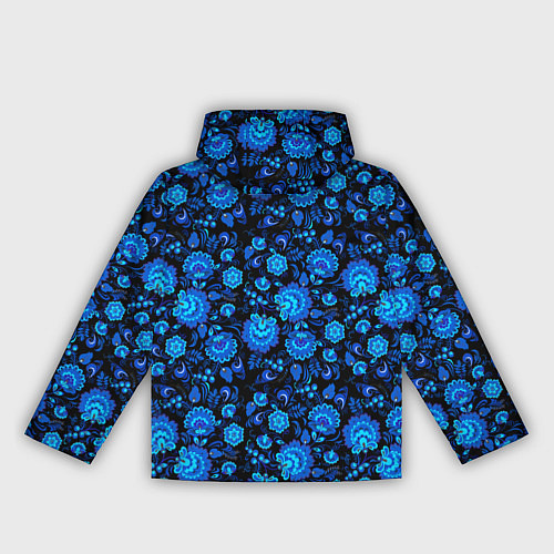 Женская ветровка Новогодняя гжельская роспись чёрный фон / 3D-Черный – фото 2