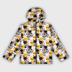 Ветровка с капюшоном женская Colorful kittens, цвет: 3D-черный