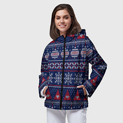 Ветровка с капюшоном женская New Years sweater, цвет: 3D-черный — фото 2