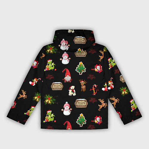 Женская ветровка Много новогодних игрушек / 3D-Черный – фото 2