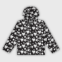 Ветровка с капюшоном женская Черно белые фигурки, цвет: 3D-черный