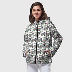 Ветровка с капюшоном женская Паттерн детский со Змеем Горынычем, цвет: 3D-черный — фото 2