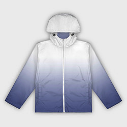 Ветровка с капюшоном женская Туманный градиент бело-синий, цвет: 3D-белый