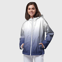 Ветровка с капюшоном женская Туманный градиент бело-синий, цвет: 3D-белый — фото 2