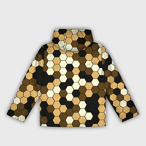 Женская ветровка Камуфляж гексагон коричневый / 3D-Черный – фото 2