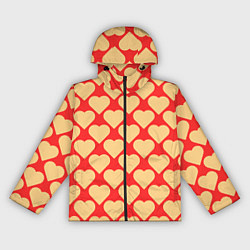 Ветровка с капюшоном женская Охристые сердца, цвет: 3D-черный