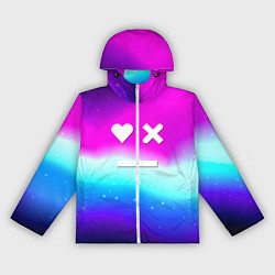 Ветровка с капюшоном женская Love death robots neon gradient serial, цвет: 3D-белый
