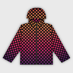 Ветровка с капюшоном женская Градиент закат под сеткой, цвет: 3D-черный