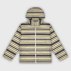 Ветровка с капюшоном женская Полосатый жёлто-серый, цвет: 3D-белый