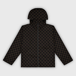 Ветровка с капюшоном женская Чёрный в клетку, цвет: 3D-черный