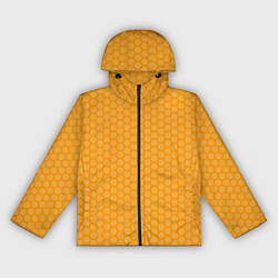 Ветровка с капюшоном женская Медовые соты векторные, цвет: 3D-черный