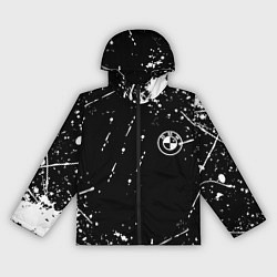 Ветровка с капюшоном женская BMW белые краски про спорт, цвет: 3D-черный