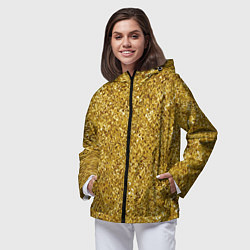 Ветровка с капюшоном женская Золотой волнистый с переливами, цвет: 3D-черный — фото 2